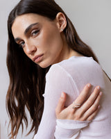 Dimmi di sì 9k Guld Ring m. Safir & Perler