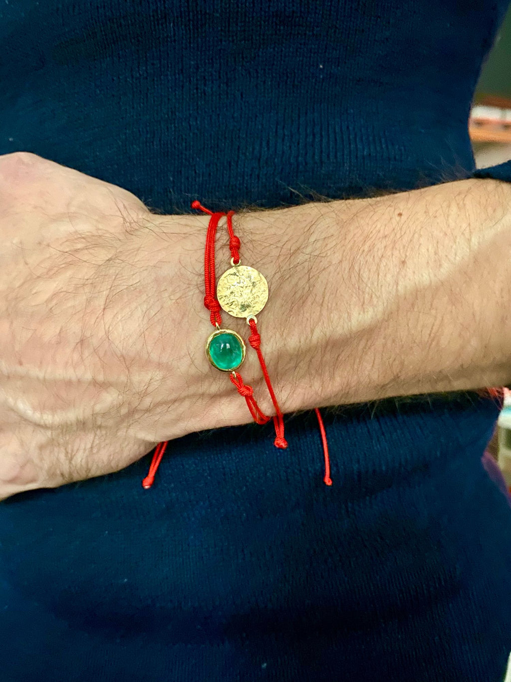 Sun Disc Cord 18K Gold Bracelet