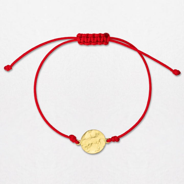 Sun Disc Cord 18K Gold Bracelet