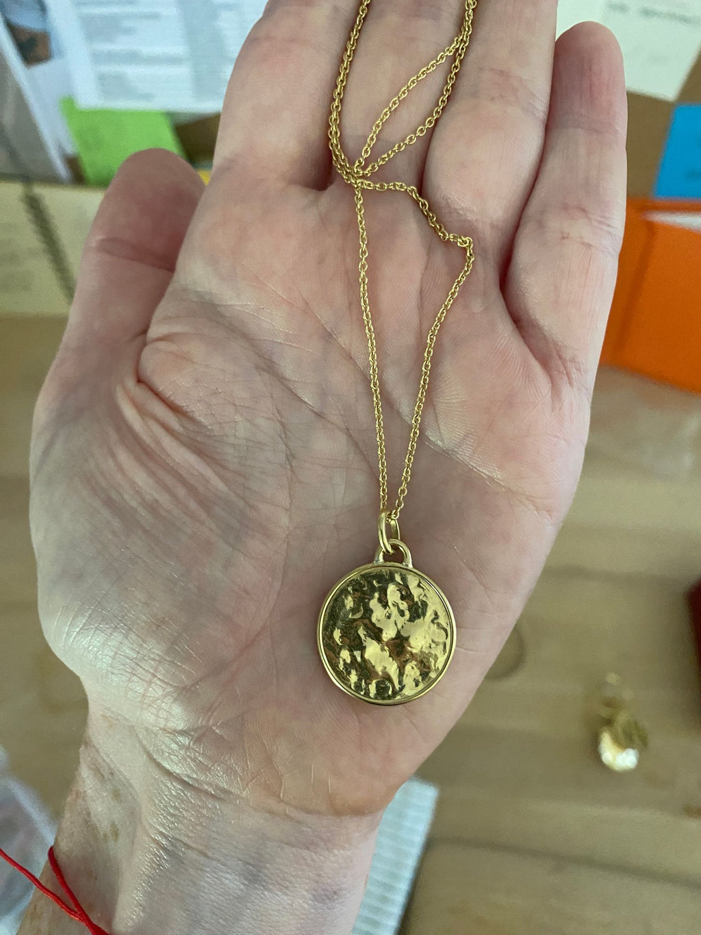 Sun Disc 18K Gold Necklace