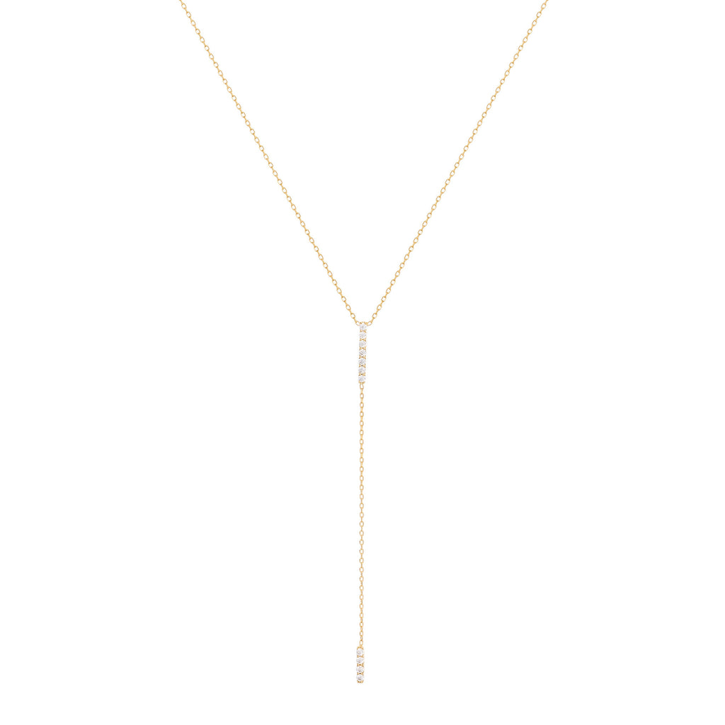 Double Bar Halskette aus 18K Gold mit Diamant