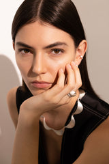 Vega Relief Silver Signet Ring