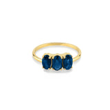 Dumom 18K Gold Ring w. Sapphires