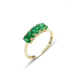 Dumom 5 18K Gold Ring w. Emeralds