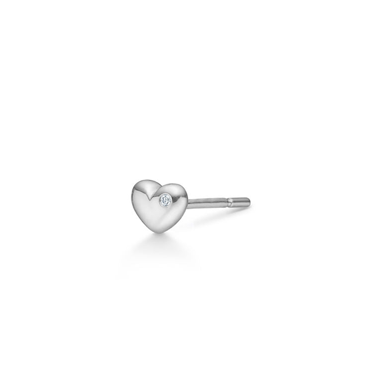 Rock My Heart 18K Hvidguld Ørestik m. Diamant