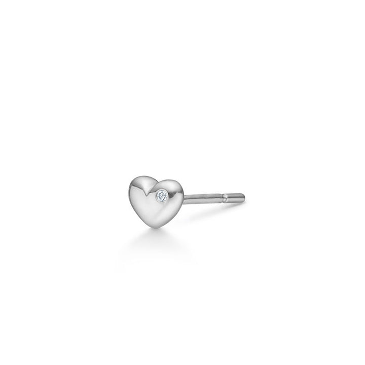 Rock mein Herz 18k Whitegold Stud w. Diamant
