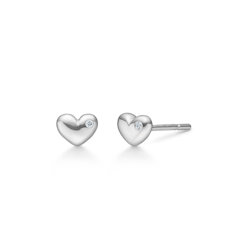 Rock My Heart 18K Hvidguld Ørestik m. Diamant