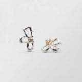 Svensk sommer 18k Guld & Sølv Ørestikker m. Bjergkrystaller