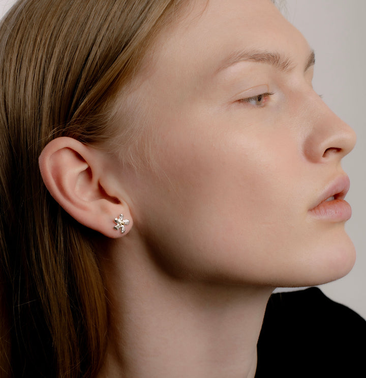 Ringo Flower 18K Gold & Silver Studs