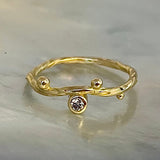 Seafire 22K Gold Ring w. Diamond