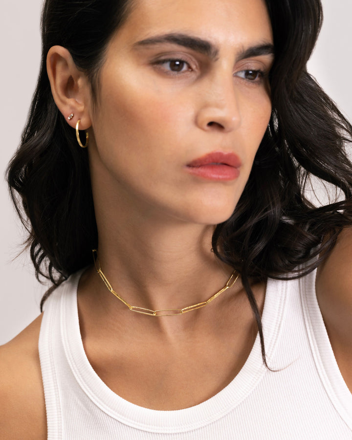 18K schlichte goldene Hoops