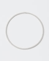 4mm Tennis White Rhodium Plated Necklace w. Moissanites