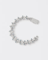 Infinity Rhodium Plated Silver Bracelet w. Moissanites