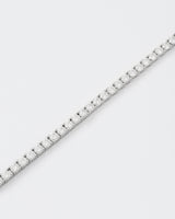 4mm Tennis White Rhodium Plated Necklace w. Moissanites