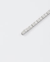 Rail Rhodium Plated Silver Tennis Bracelet w. Moissanites