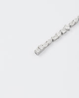 Mixed Shape Rhodium Plated Silver Tennis Bracelet w. Moissanites
