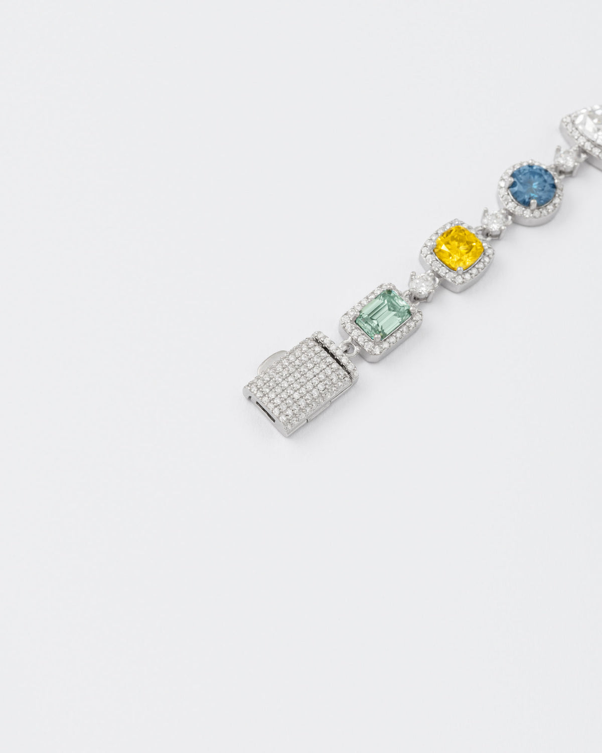 Dopamine Rhodium Plated Silver Bracelet w. Moissanites