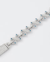Infinity Rhodium Plated Silver Bracelet w. Moissanites