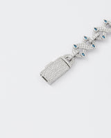 Infinity Rhodium Plated Silver Bracelet w. Moissanites