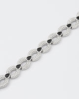 Magnet Rhodium Plated Silver Bracelet w. Moissanite