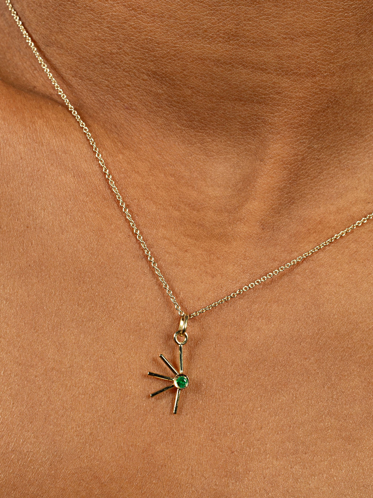 Emma Amulet 18K Fairmined Gold Necklace w. Emerald