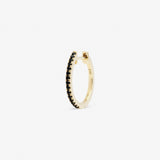 14 mm 14k Gold Hoop w. Diamonds