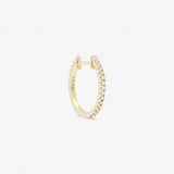 14 mm 14k Gold Hoop w. Diamonds