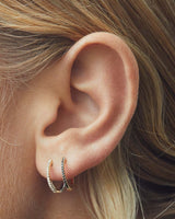 14 mm 14k Gold Hoop w. Diamonds