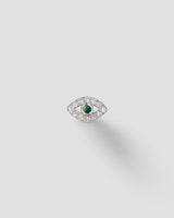 Eirene Eye Labret 14k Hvidguld Ørepiercing m. Diamant & Smaragder
