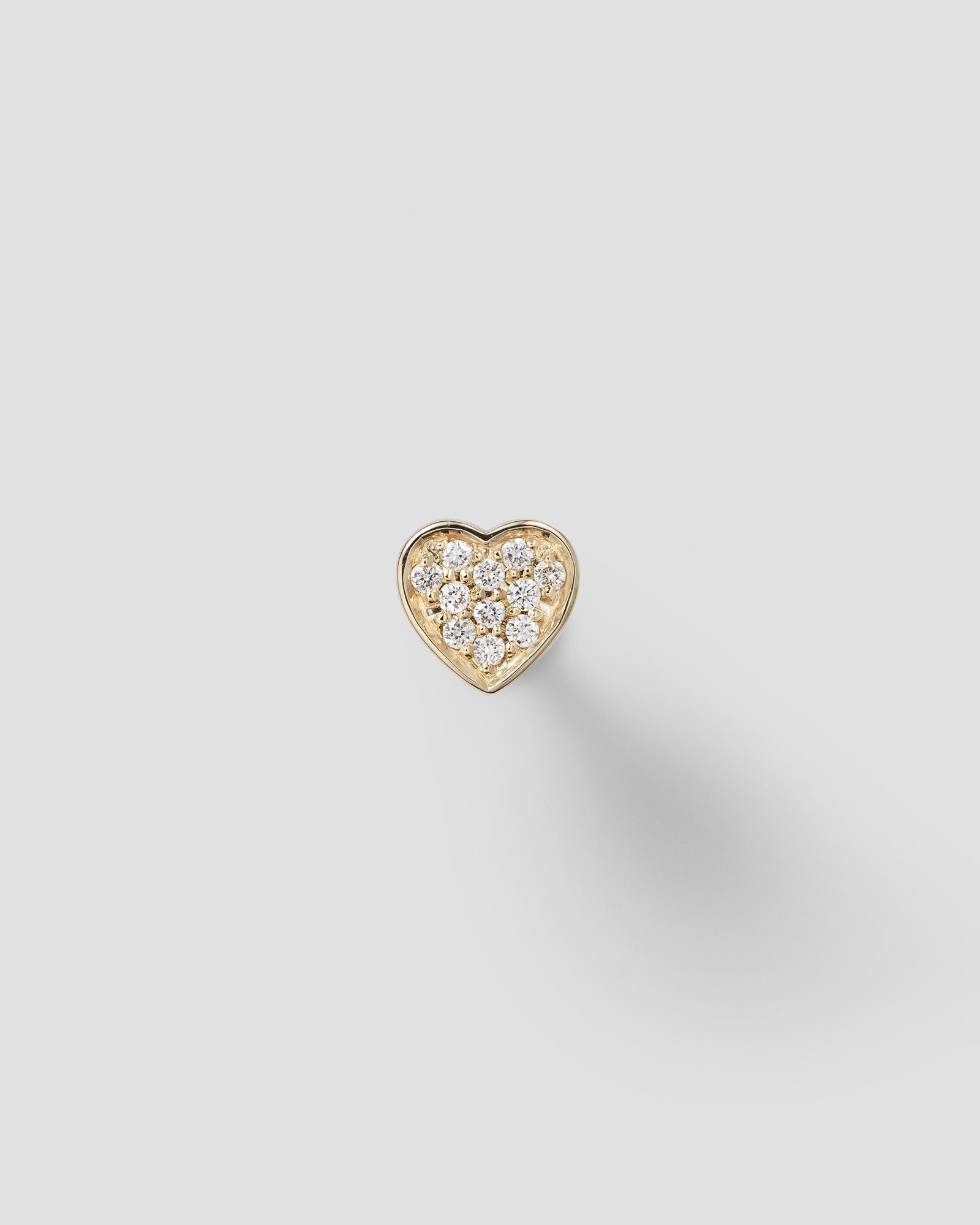 Ephyra Pavé Heart Labret 14k Gold Ear Piercing w. Diamonds