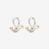 Falcate Rhodium Plated Silver Earrings