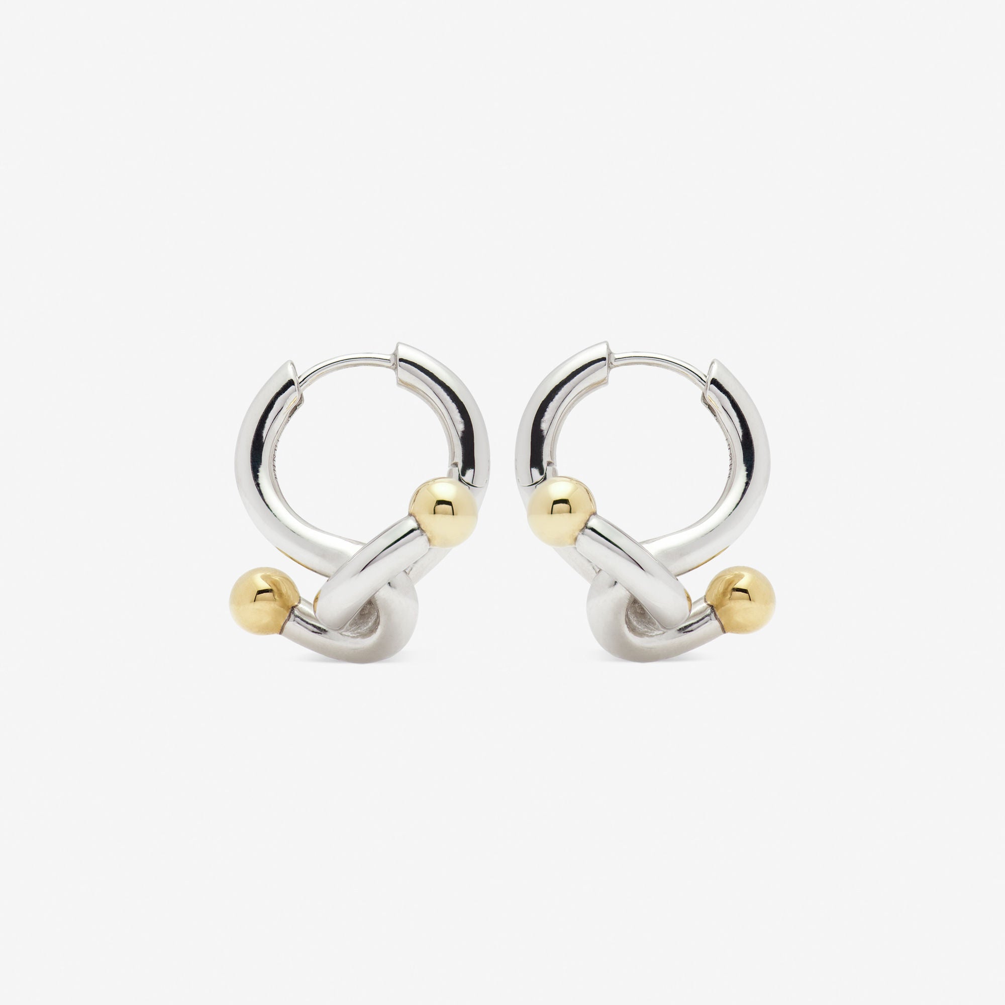 Falcate Rhodium Plated Silver Earrings