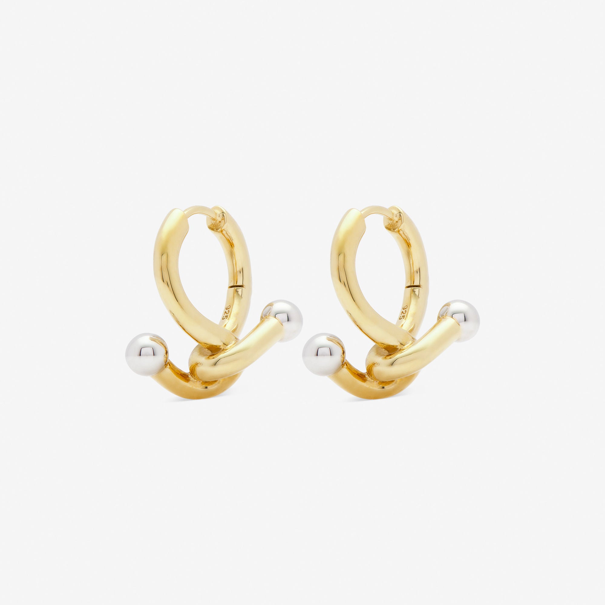 Falcate Vermeil Silver Earrings