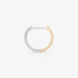 12 mm 14k Hvidguld & Guld Hoops m. Diamanter