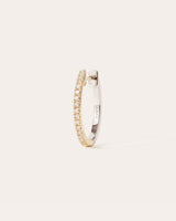 14 mm 14k Hvidguld & Guld Hoops m. Diamanter