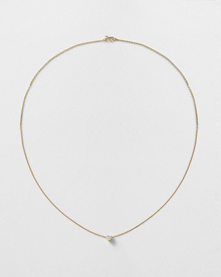 Erosia Heart Charm 18k Gold Necklace w. Diamonds