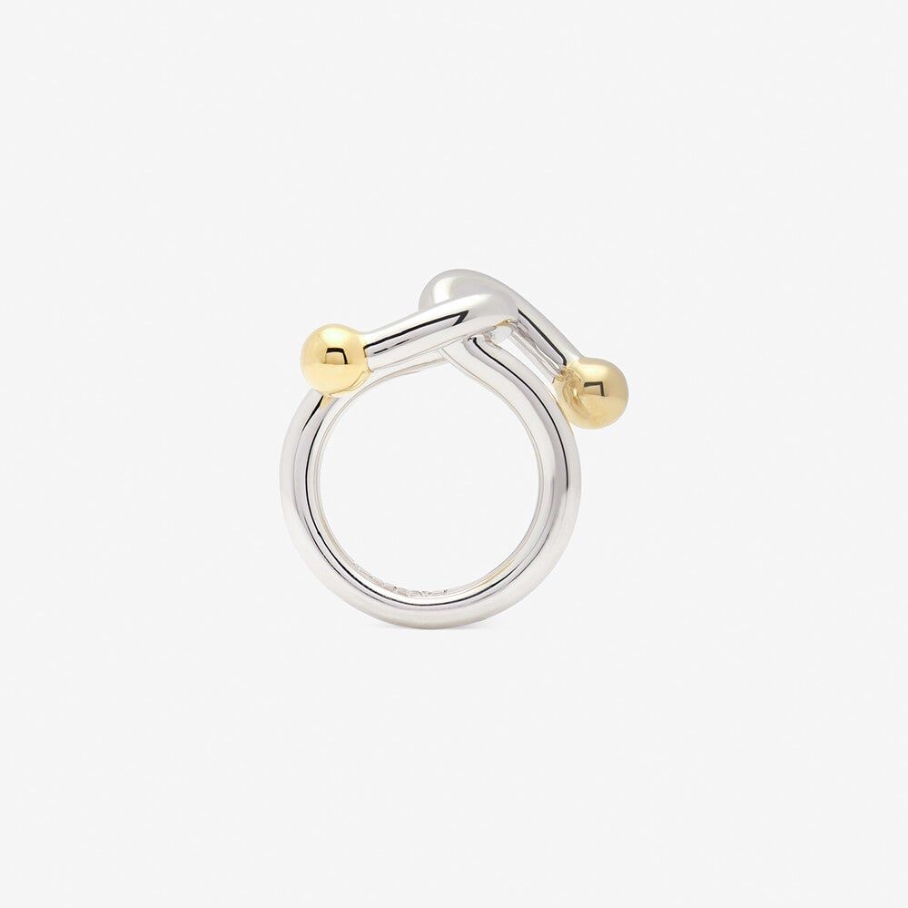 Falcate Rhodium plated Silver Ring