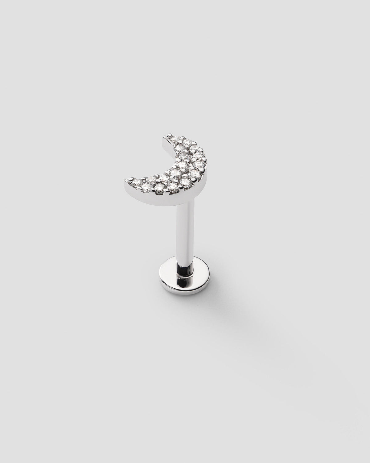 Luna Labret 14k Whitegold Ear Piercing w. Diamonds