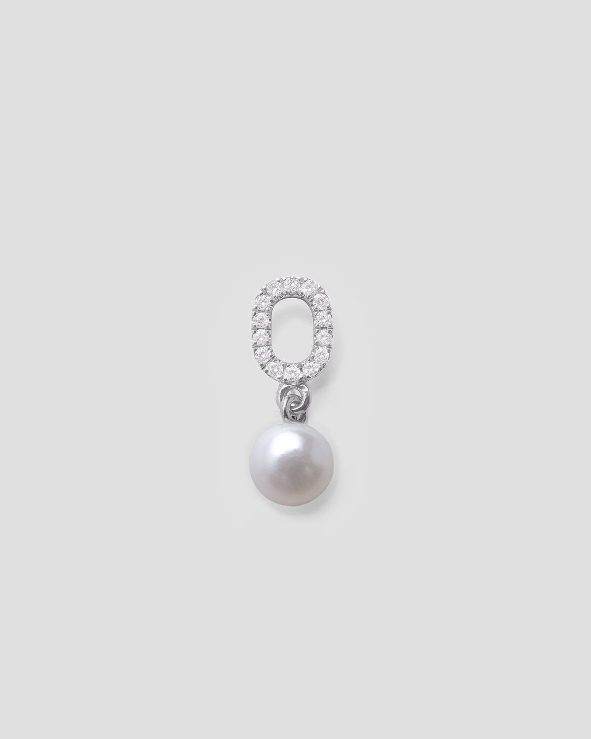 14k Whitegold Pendant w. Diamond & Pearls