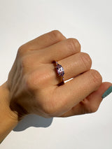 Big Eye 9K Gold Ring w. Amethyst