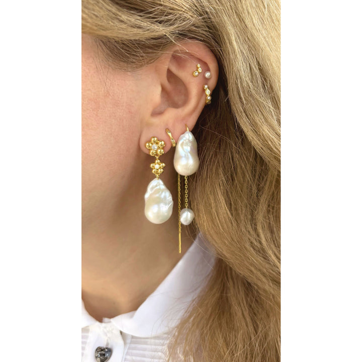 Rosaline Gold Plated Stud w. Pearls