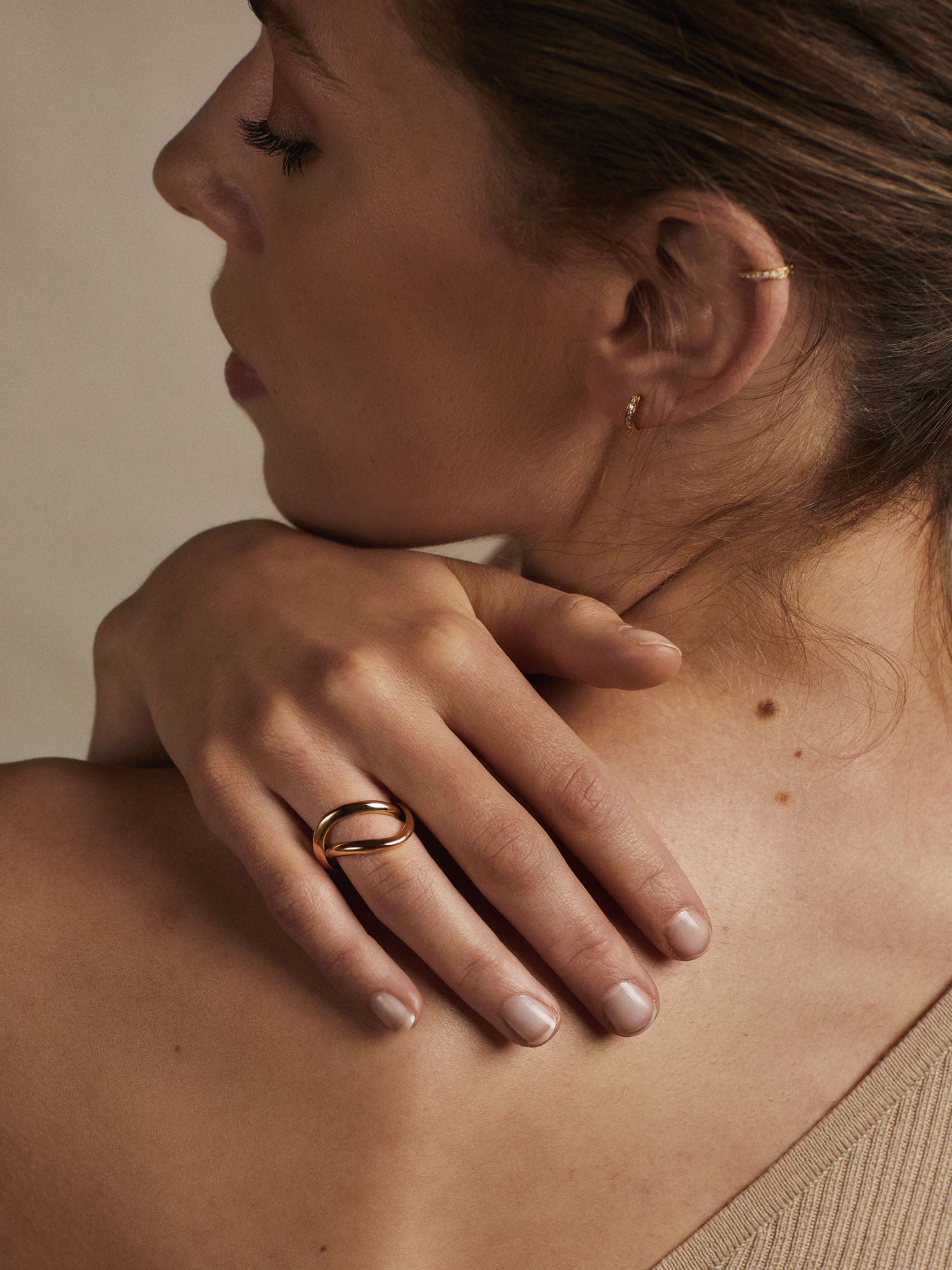 Eternity 18K Gold Hoops w. Lab-Grown Diamonds