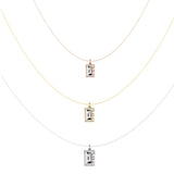 Alphabet-vedhæng med bogstavet E i 18K guld, Rosaguld eller Hvidguld m. en solitaire-Lab-Grown Diamant