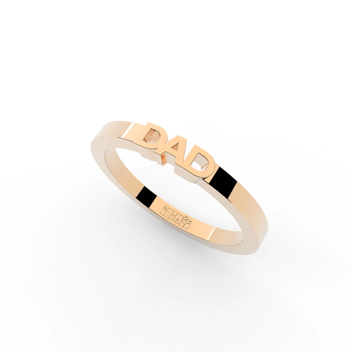 Becoming 18K Gold, Rosegold or Whitegold Dad 2.5 mm Ring
