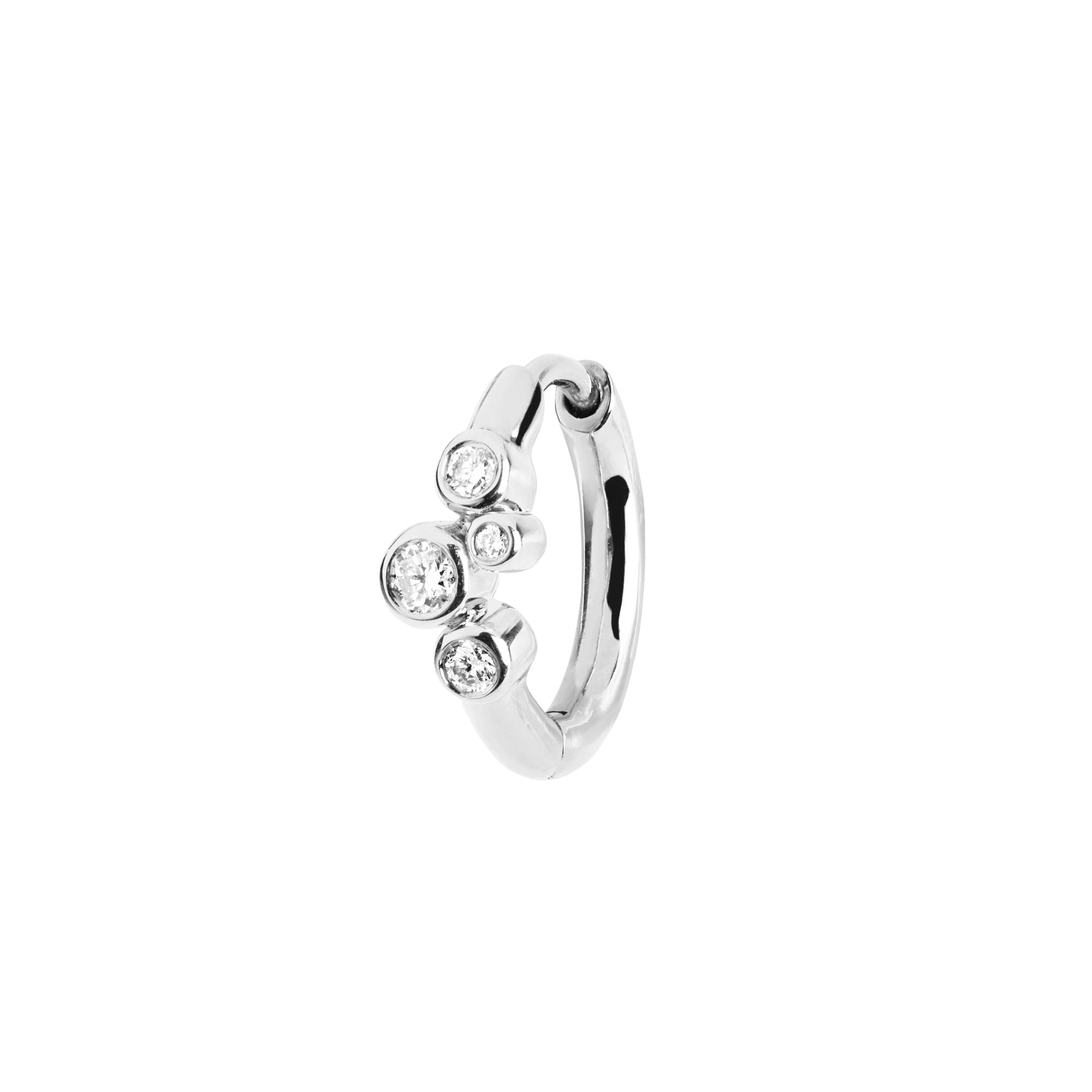 Elena 8 14K White Gold Huggie w. Lab-Grown Diamonds