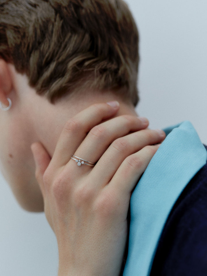 Glossy 14K Hvidguld Ring