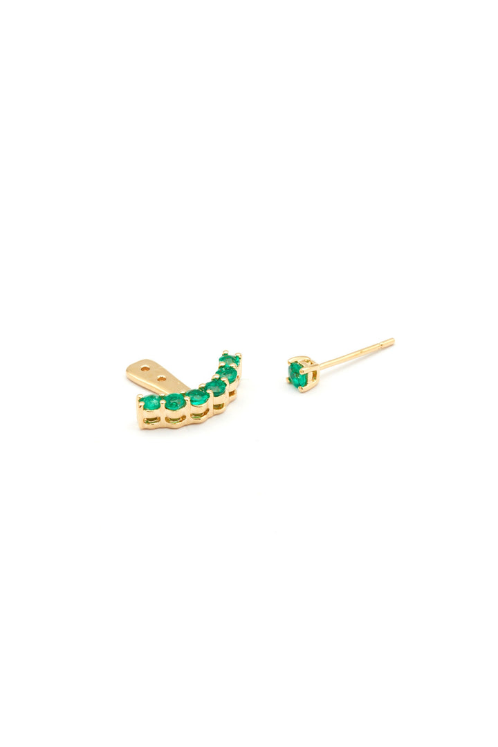 Smaragdohrjacke 18k Gold Ohrring w. Smaragd