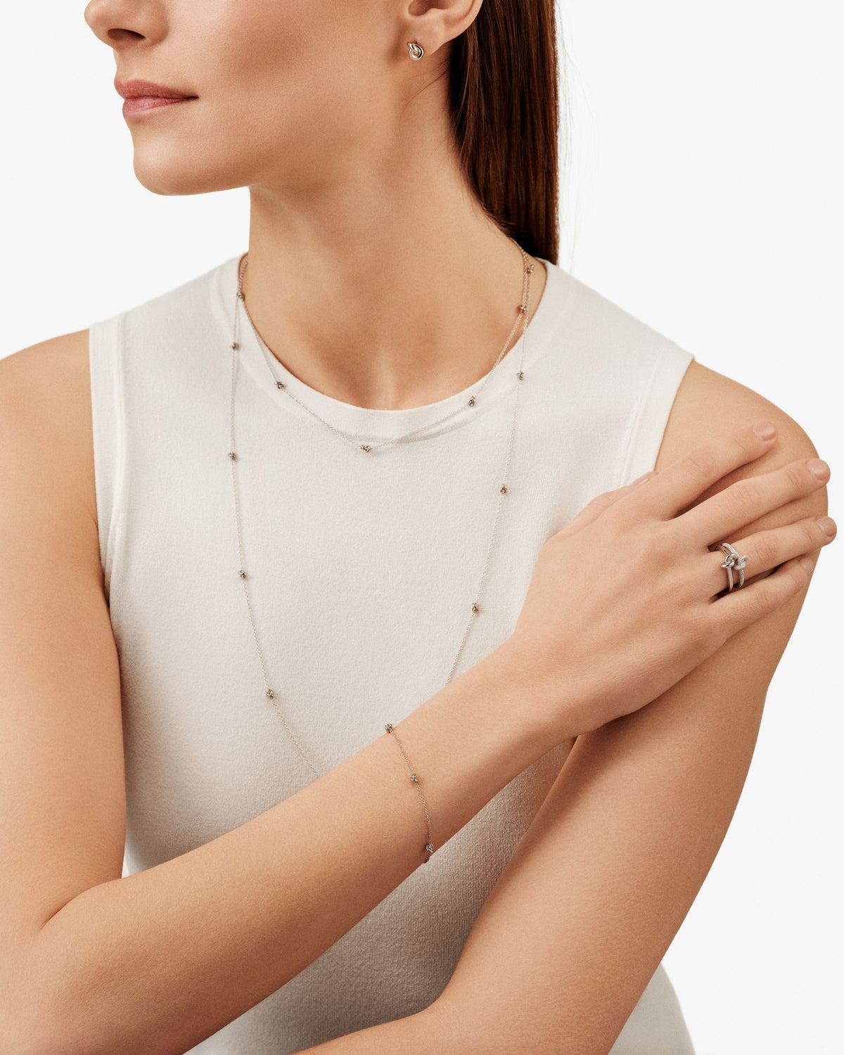 Legacy Knot 18K White Gold Chain Necklace