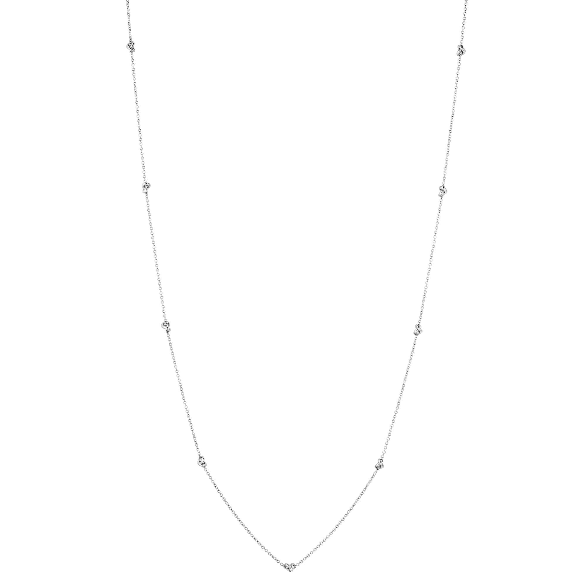 Legacy Knot 18K White Gold Long Chain Necklace