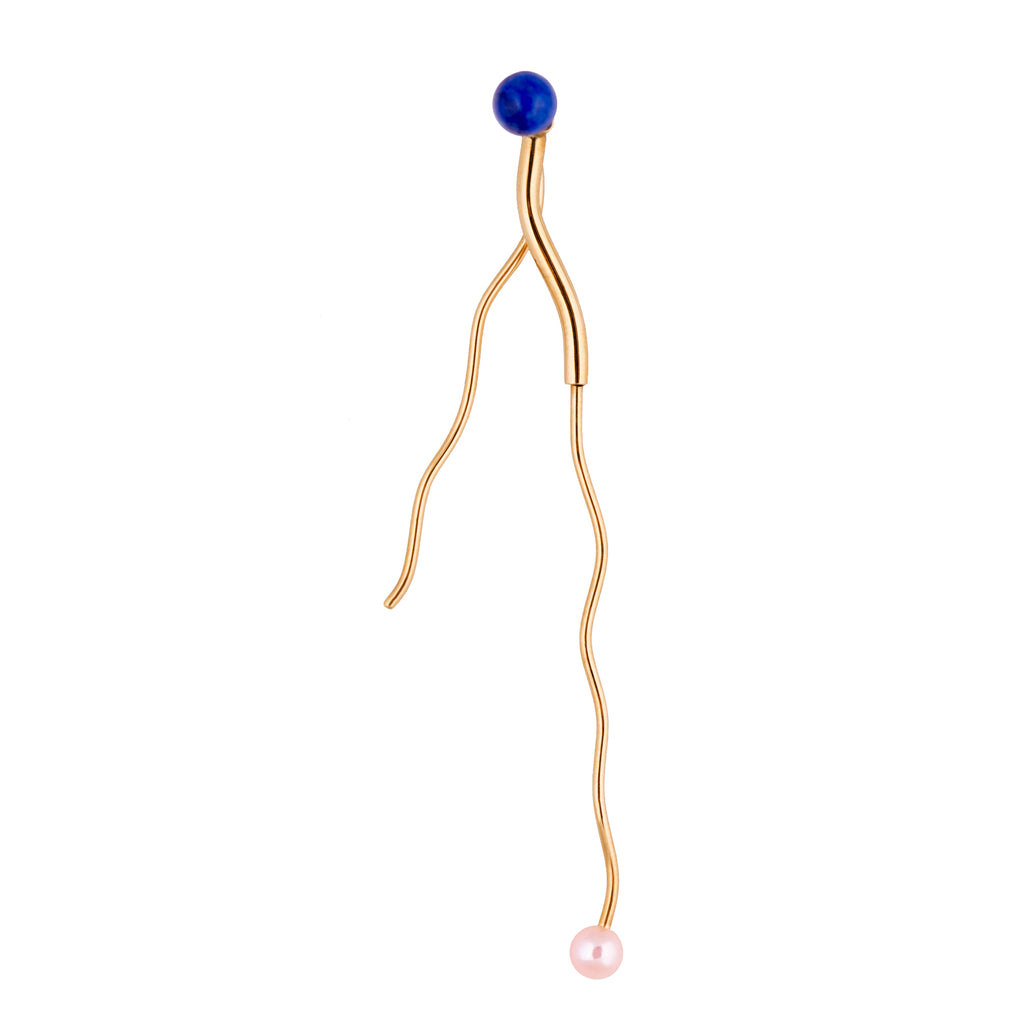 Ephyra Gold Plated Earring w. Pearl